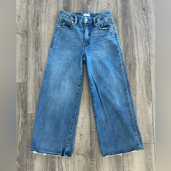 Good American Denim - Good American High Waisted Denim Flare Wide Leg Jeans 4/27
